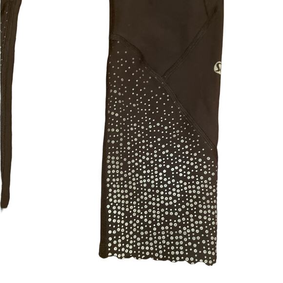 Lululemon Athletica Leggings 8 Yoga Gym Cropped Extra Reflective Dots Black - Picture 4 of 11